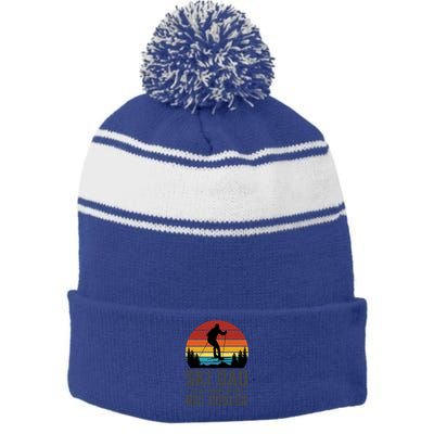 Ski Dad Like A Regular Dad But Cooler Great Fathers Day Gift Stripe Pom Pom Beanie