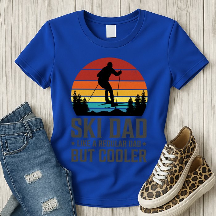 Ski Dad Like A Regular Dad But Cooler Great Fathers Day Gift Womens T-Shirt