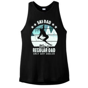 Ski Dad Like A Regular Dad Only Way Cooler Cool Gift Skiing Daddy Meaningful Gif Ladies PosiCharge Tri-Blend Wicking Tank