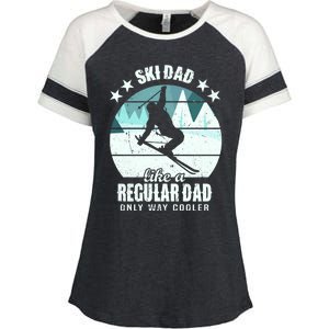 Ski Dad Like A Regular Dad Only Way Cooler Cool Gift Skiing Daddy Meaningful Gif Enza Ladies Jersey Colorblock Tee