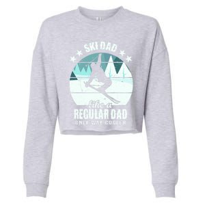 Ski Dad Like A Regular Dad Only Way Cooler Cool Gift Skiing Daddy Meaningful Gif Cropped Pullover Crew