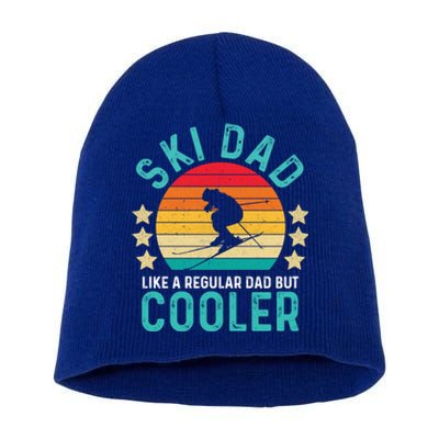 Ski Dad Like A Regular Dad But Cooler Gift Short Acrylic Beanie