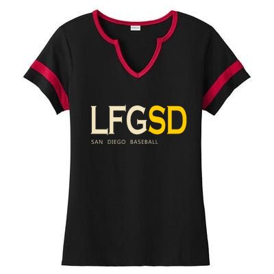 San Diego LFGSD Let's Go SD Baseball Trending Ladies Halftime Notch Neck Tee