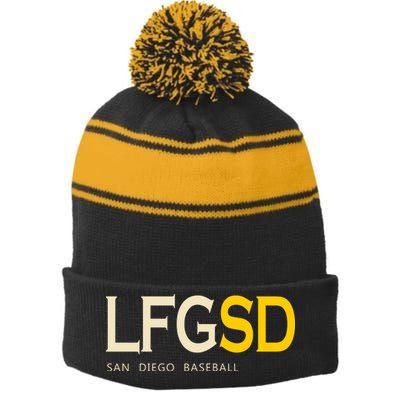 San Diego LFGSD Let's Go SD Baseball Trending Stripe Pom Pom Beanie