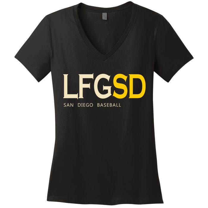 San Diego LFGSD Let's Go SD Baseball Trending Women's V-Neck T-Shirt