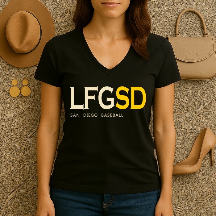 San Diego LFGSD Let's Go SD Baseball Trending Women's V-Neck T-Shirt