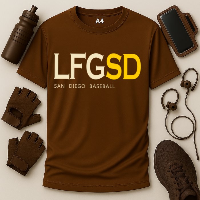San Diego LFGSD Let's Go SD Baseball Trending Cooling Performance Crew T-Shirt