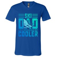 Ski Dad Like A Regular Dad But Cooler Funny Quote Great Gift V-Neck T-Shirt