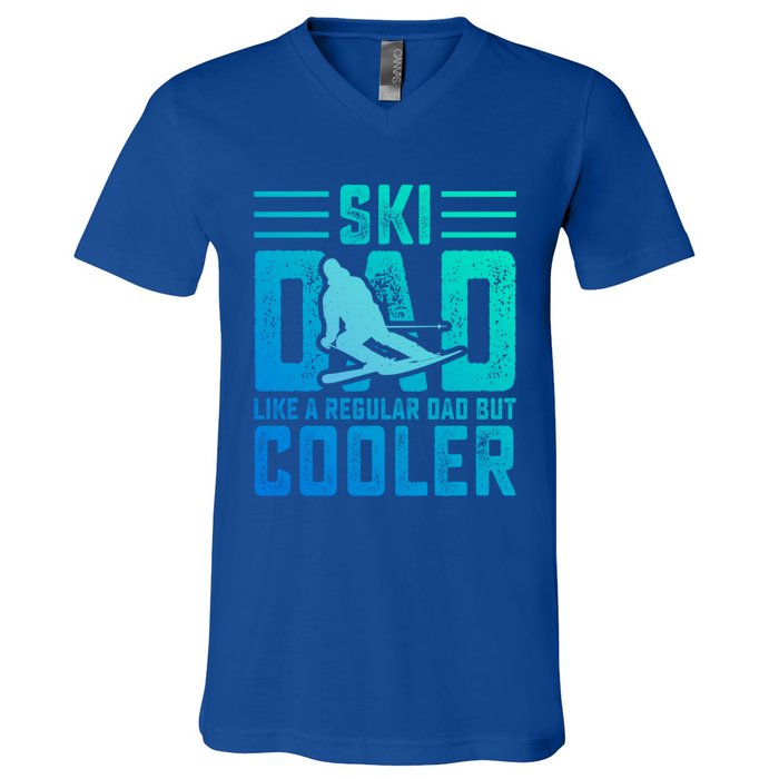 Ski Dad Like A Regular Dad But Cooler Funny Quote Great Gift V-Neck T-Shirt