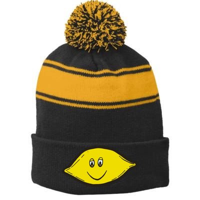 Small Dope Lemon Stripe Pom Pom Beanie