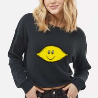 Small Dope Lemon Cropped Pullover Crew