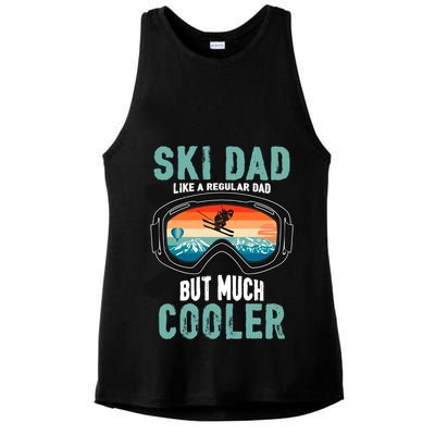 Ski Dad Like A Regular Dad But Cooler Vintage Skier Gift Ladies PosiCharge Tri-Blend Wicking Tank