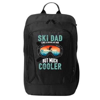 Ski Dad Like A Regular Dad But Cooler Vintage Skier Gift City Backpack