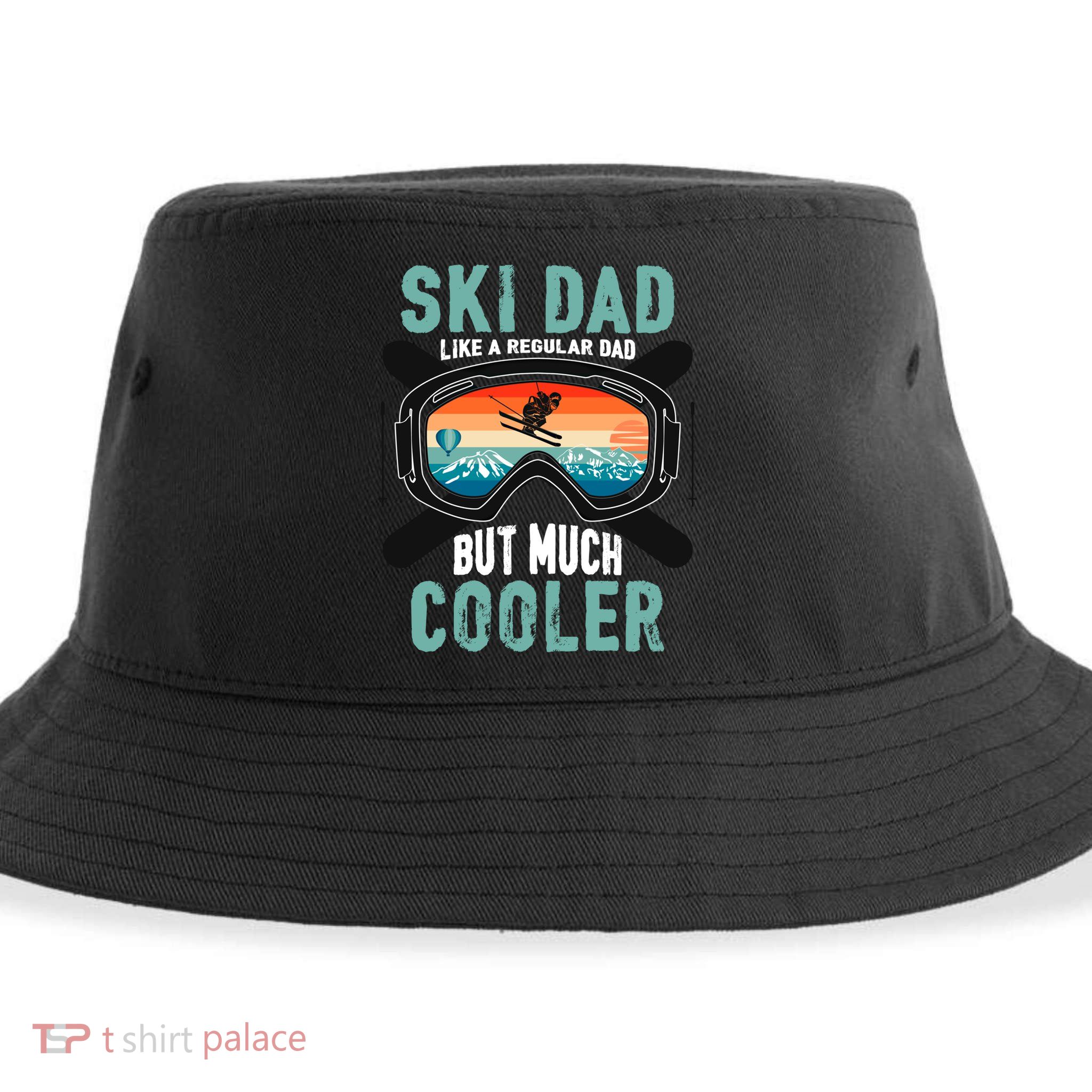 Ski Dad Like A Regular Dad But Cooler Vintage Skier Gift Sustainable Bucket Hat
