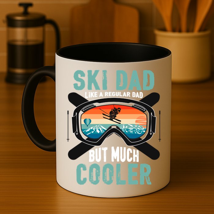Ski Dad Like A Regular Dad But Cooler Vintage Skier Gift Mug