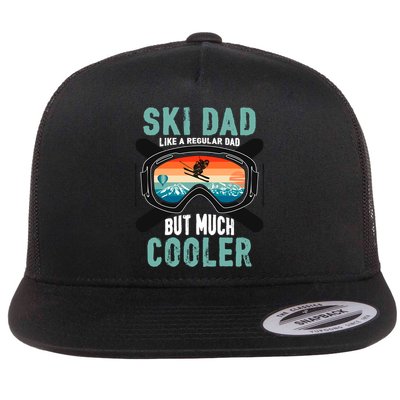 Ski Dad Like A Regular Dad But Cooler Vintage Skier Gift Flatbill Hat