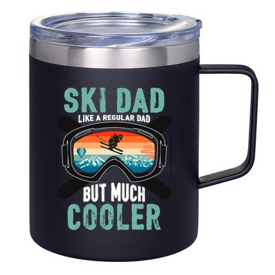 Ski Dad Like A Regular Dad But Cooler Vintage Skier Gift 12oz Stainless Steel Coffee Mug