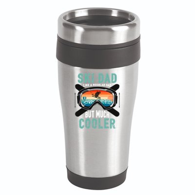 Ski Dad Like A Regular Dad But Cooler Vintage Skier Gift 16oz Travel Tumbler