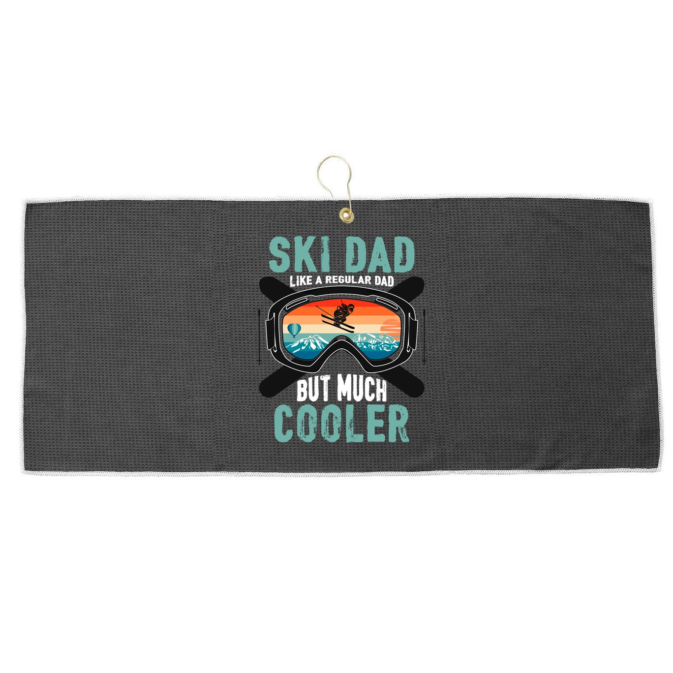 Ski Dad Like A Regular Dad But Cooler Vintage Skier Gift Large Microfiber Waffle Golf Towel