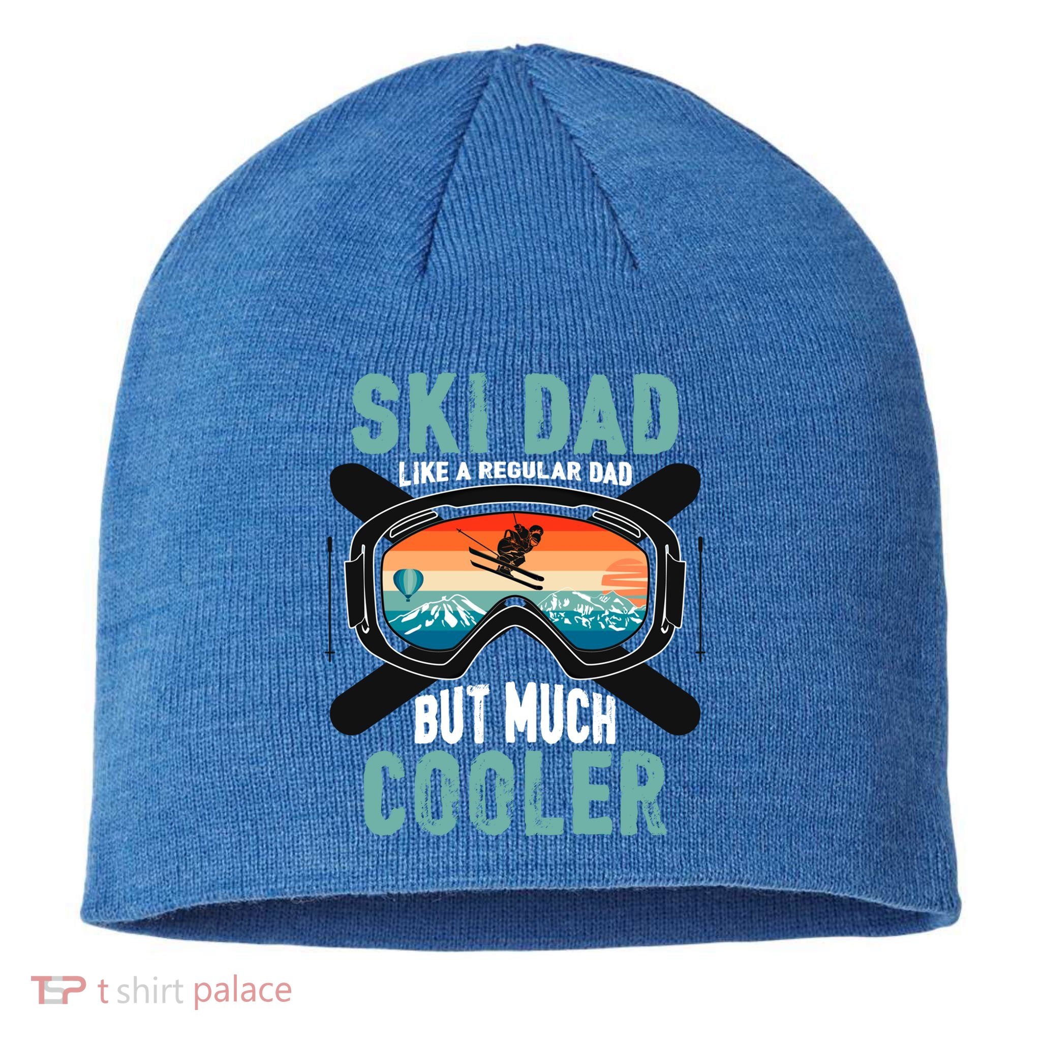 Ski Dad Like A Regular Dad But Cooler Vintage Skier Gift Sustainable Beanie