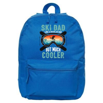Ski Dad Like A Regular Dad But Cooler Vintage Skier Gift 16 in Basic Backpack