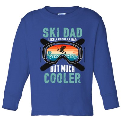 Ski Dad Like A Regular Dad But Cooler Vintage Skier Gift Toddler Long Sleeve Shirt
