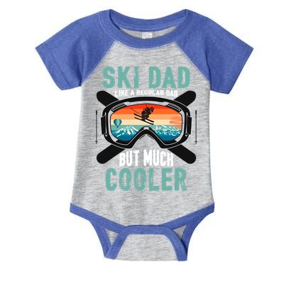 Ski Dad Like A Regular Dad But Cooler Vintage Skier Gift Infant Baby Jersey Bodysuit