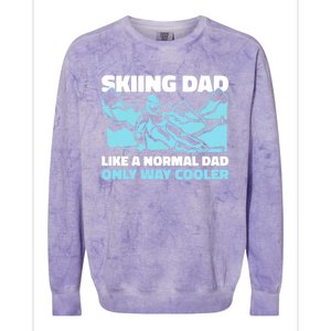 Skiing Dad Like A Regular Dad But Cooler For Father's Day Gift Colorblast Crewneck Sweatshirt