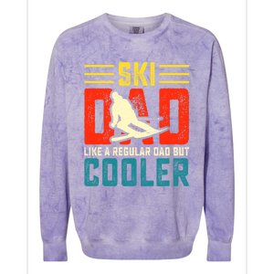 Ski Dad Like A Regular Dad But Cooler Funny Quote Gift Colorblast Crewneck Sweatshirt