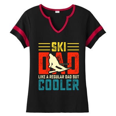 Ski Dad Like A Regular Dad But Cooler Funny Quote Gift Ladies Halftime Notch Neck Tee