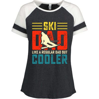 Ski Dad Like A Regular Dad But Cooler Funny Quote Gift Enza Ladies Jersey Colorblock Tee