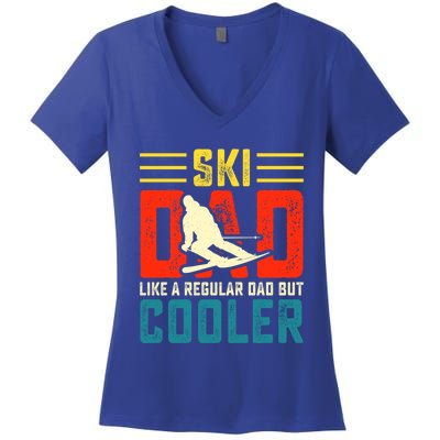 Ski Dad Like A Regular Dad But Cooler Funny Quote Gift Women's V-Neck T-Shirt