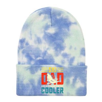 Ski Dad Like A Regular Dad But Cooler Funny Quote Gift Tie Dye 12in Knit Beanie