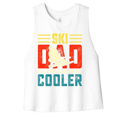 Ski Dad Like A Regular Dad But Cooler Funny Quote Gift Women's Racerback Cropped Tank