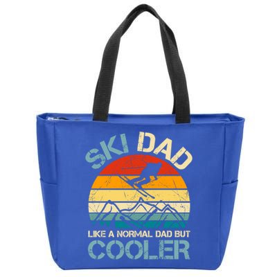 Ski Dad Like A Regular Dad But Cooler Vintage Skiing Skier Gift Zip Tote Bag