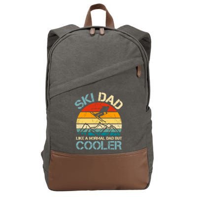 Ski Dad Like A Regular Dad But Cooler Vintage Skiing Skier Gift Cotton Canvas Backpack