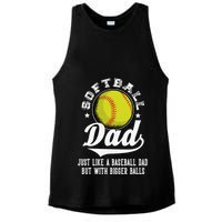 Softball Dad Like A Baseball Dad With Bigger Balls Softball Ladies PosiCharge Tri-Blend Wicking Tank