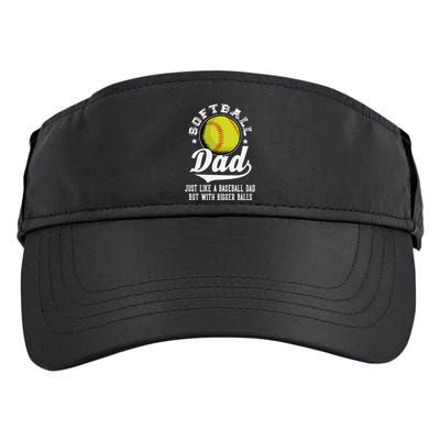 Softball Dad Like A Baseball Dad With Bigger Balls Softball Adult Drive Performance Visor