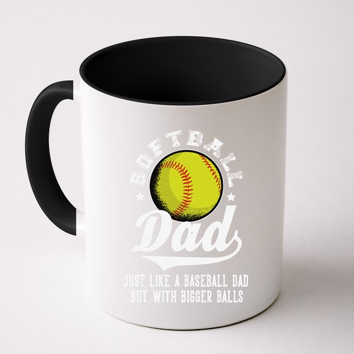 Softball Dad Like A Baseball Dad With Bigger Balls Softball Mug