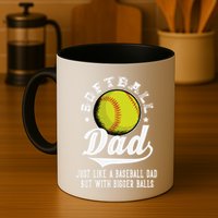 Softball Dad Like A Baseball Dad With Bigger Balls Softball Mug