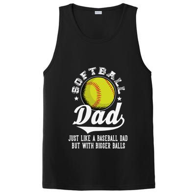 Softball Dad Like A Baseball Dad With Bigger Balls Softball PosiCharge Competitor Tank