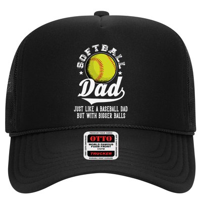Softball Dad Like A Baseball Dad With Bigger Balls Softball Trucker Hat
