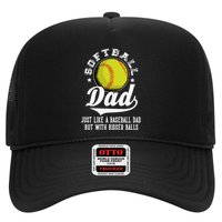 Softball Dad Like A Baseball Dad With Bigger Balls Softball Trucker Hat