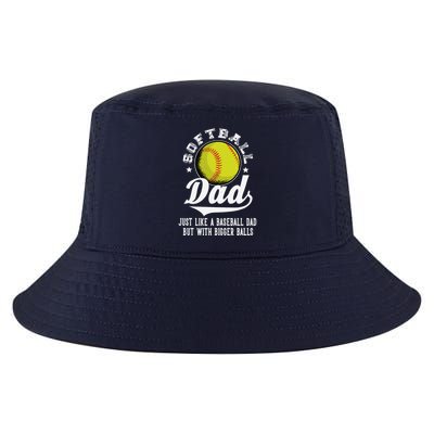 Softball Dad Like A Baseball Dad With Bigger Balls Softball Cool Comfort Performance Bucket Hat