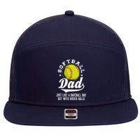 Softball Dad Like A Baseball Dad With Bigger Balls Softball 7 Panel Mesh Trucker Snapback Hat