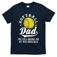 Softball Dad Like A Baseball Dad With Bigger Balls Softball T-Shirt