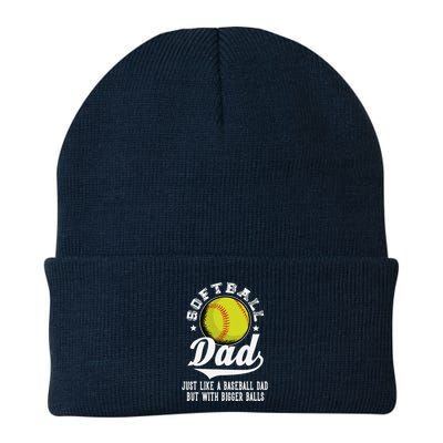 Softball Dad Like A Baseball Dad With Bigger Balls Softball Beanie