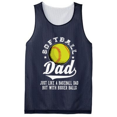 Softball Dad Like A Baseball Dad With Bigger Balls Softball Mesh Reversible Basketball Jersey Tank