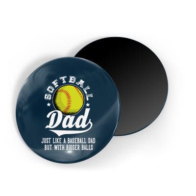 Softball Dad Like A Baseball Dad With Bigger Balls Softball Magnet