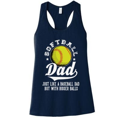 Softball Dad Like A Baseball Dad With Bigger Balls Softball Womens Tank Top